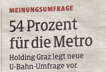 U-Bahn Graz Meinungsumfrage